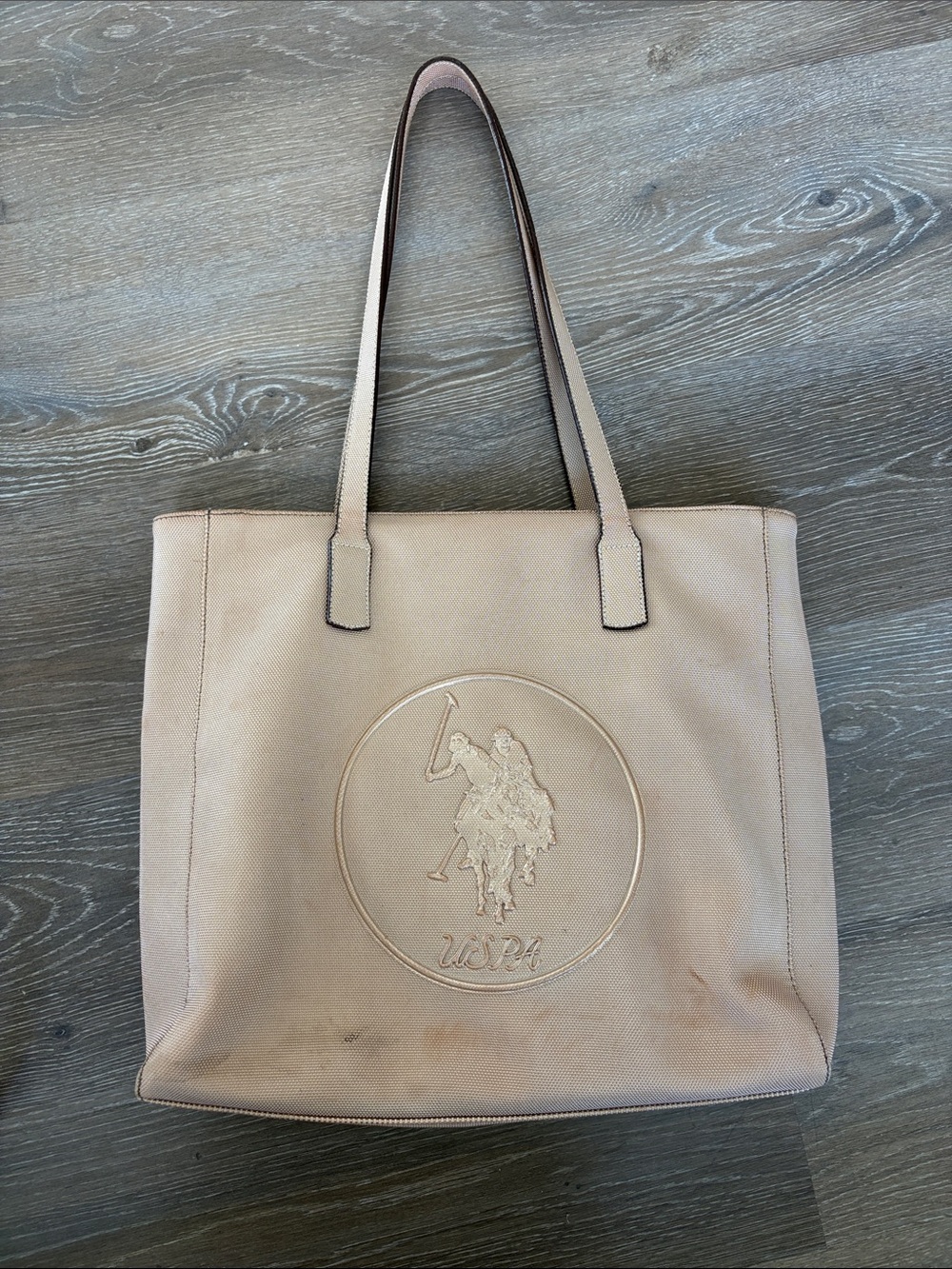 U.S. Polo Assn. Blush Pink Canvas Tote with Embroidered Logo